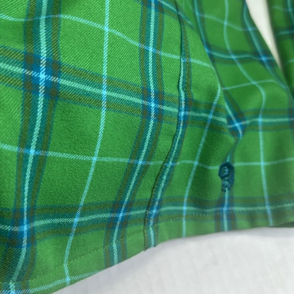 Mountain Hardwear Green Plaid Light Flannel Long Sleeve Button Down Women Size 8 - Picture 7 of 14